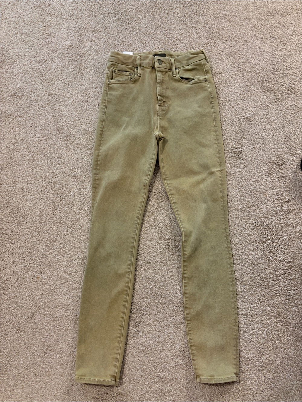 Mother green skinny jeans